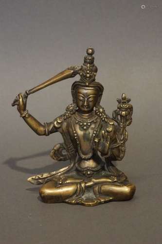 Déesse indienne en bronze. H : 12 cm