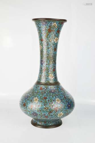 A 19th century bronze Chinese cloisonne vase, 44cm high.