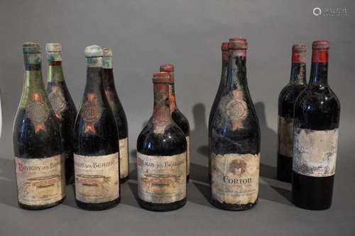 Lot de 10 bouteilles de vin composé de 4 Savigny l…