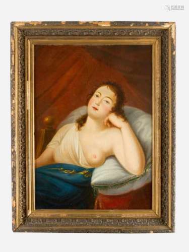 Hungarian School early 19th Century, portrait of a lady, oil on canvas, framed, signed on the