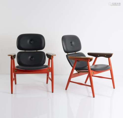 Marco Zanuso (attributed), Two armchairs, 1970s