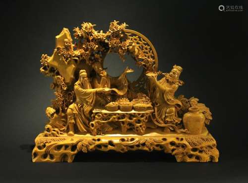 Wood Carving with Chinese Three Kingdoms Decoration