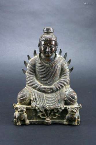 Gilt Iron Casting with Laojun Statue