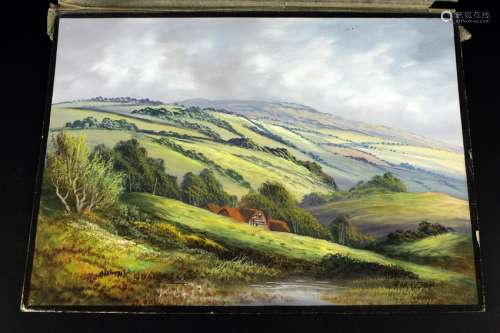 LAIANESON Landscape Gouache Painting 1940s