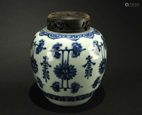 Blue and white Jar QingDynasty Period
