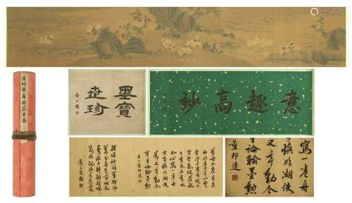 CHINESE HAND SCROLL PAINTING OF BIRD AND FLOWER WITH