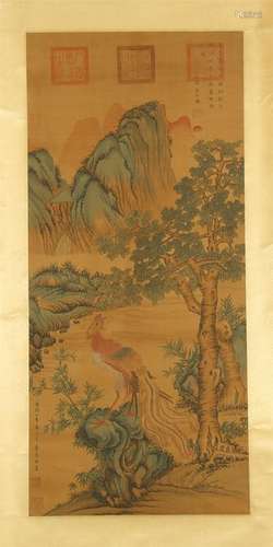 CHINESE SCROLL PAINTING OF MOUNTAIN VIEWS