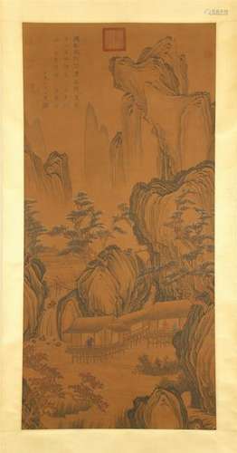 CHINESE SCROLL PAINTING OF MOUNTAIN VIEWS