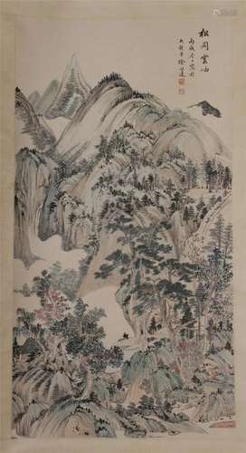 CHINESE SCROLL PAINTING OF MOUNTAIN VIEWS