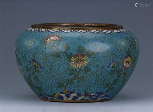 CHINESE CLOISONNE FLOWER FISH BOWL