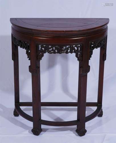 CHINESE ROSEWOOD HONGMU HALF MOON TABLE