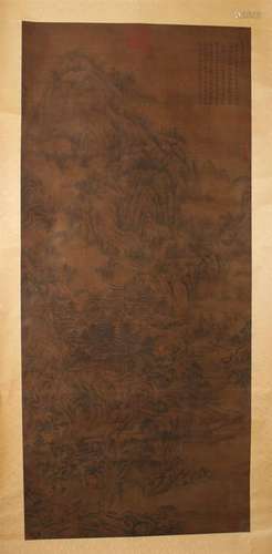 CHINESE SCROLL PAINTING OF MOUNTAIN VIEWS