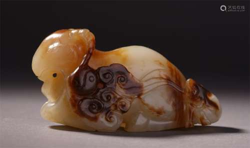 CHINESE ANCIENT JADE RAM TABLE ITEM
