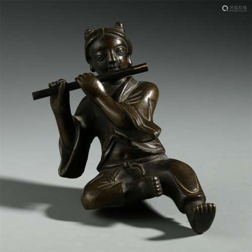 CHINESE BRONZE COWBOY TABLE ITEM