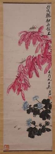 CHINESE SCROLL PAINTING OF FLOWER