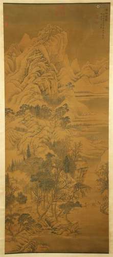 CHINESE SCROLL PAINTING OF MOUNTAIN VIEWS