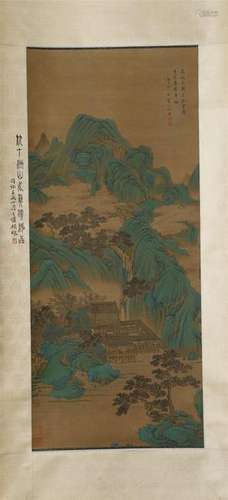 CHINESE SCROLL PAINTING OF MOUNTAIN VIEWS