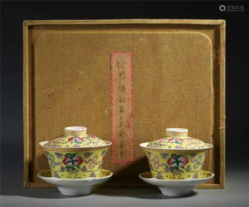 PAIR OF CHINESE PORCELAIN FAMILLE ROSE FLOWER LIDDED