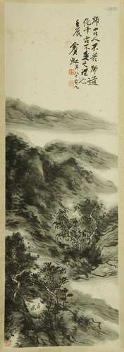 CHINESE SCROLL PAINTING OF MOUNTAIN VIEWS