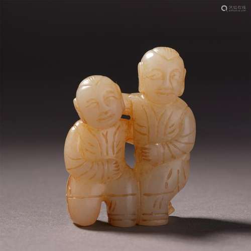 CHINESE ANCIENT JADE FIGURES TABLE ITEM