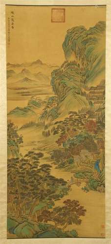 CHINESE SCROLL PAINTING OF MOUNTAIN VIEWS