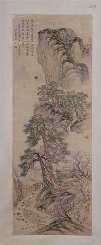 CHINESE SCROLL PAINTING OF MOUNTAIN VIEWS