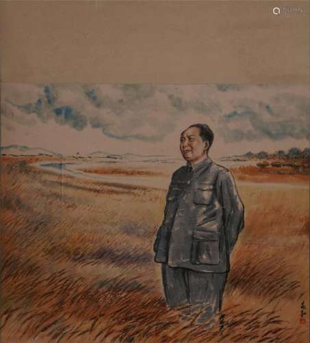 CHINESE SCROLL PAINTING OF CHAIRMAN MAO