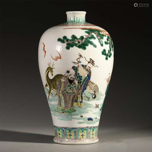 CHINESE PORCELAIN FAMILLE ROSE FIGURES VASE