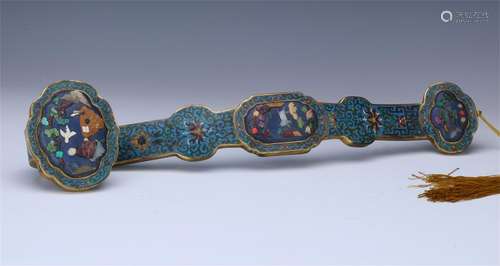 CHINESE CLOISONNE RUYI SCEPTER