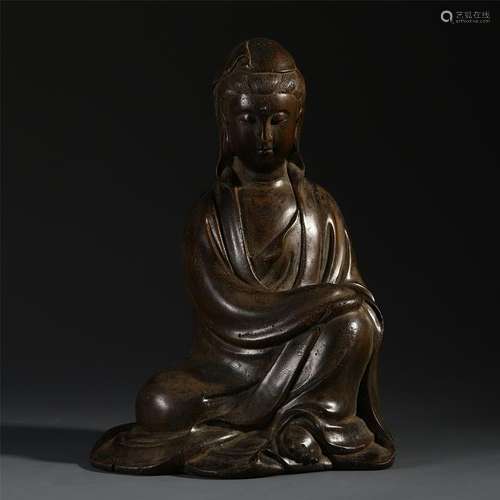 CHINESE AGALWOOD SEATED GUANYIN