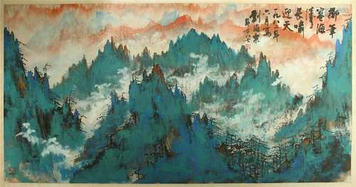 CHINESE SCROLL PAINTING OF MOUNTAIN VIEWS