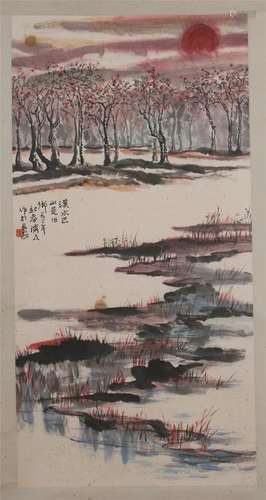 CHINESE SCROLL PAINTING OF LANDSCAPE