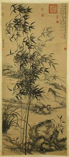 CHINESE SCROLL PAINTING OF BAMBOO