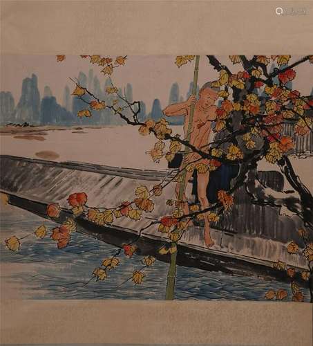 CHINESE SCROLL PAINTING OF LANDSCAPE