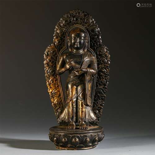 TIBETAN GITL BRONZE STANDING BUDDHA