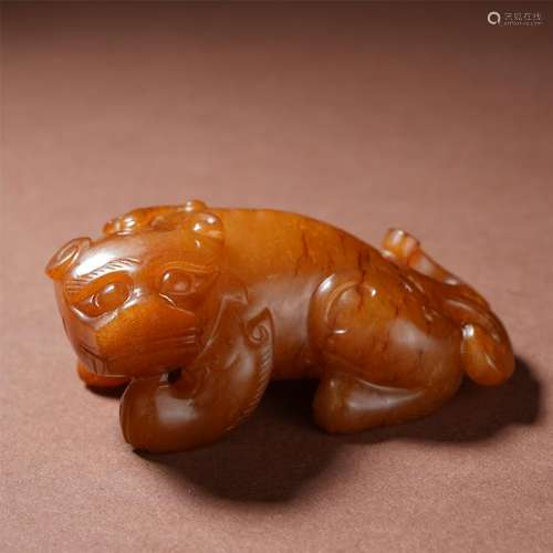 CHINESE ANCIENT JADE BEAST PAPER WEIGHT