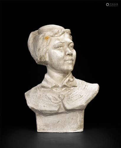 五六十年代 劉胡蘭半身像瓷雕