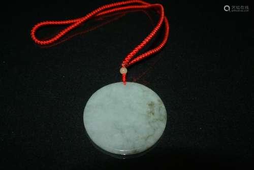 Round ice jadeite pendant
