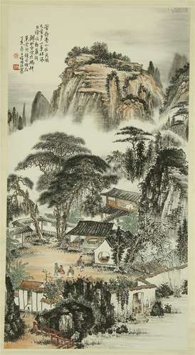 CHINESE SCROLL PAINTING OF MOUNTAIN VIEWS