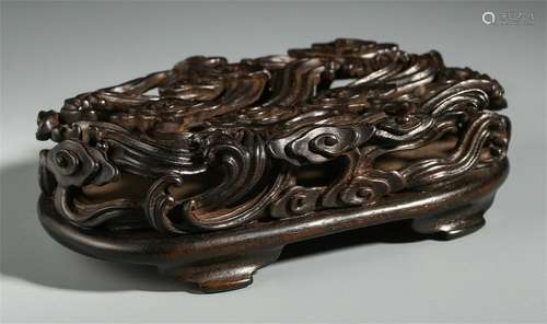 CHINESE HARDWOOD ZITAN ANTIQUE BASE