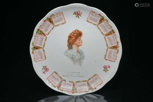 A vintage 1909 Calendar plate from Maker: COMPLIMENTS O