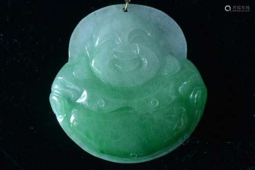 Valuable and Finely jadeite carved sided Buddha pendant