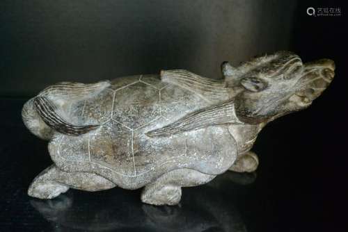 Song Dynasty or earlier Stone carving turtle back grain