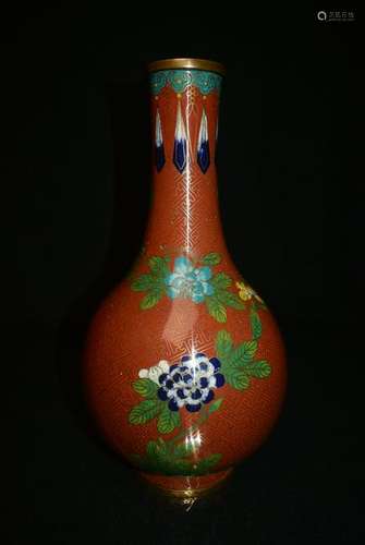 A Bautiful Copper Body Cloisonn DAN Vase