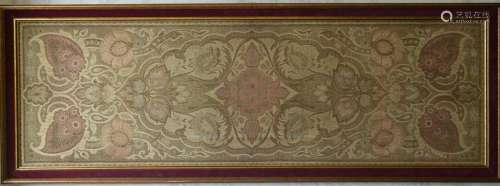 A pic of one hundred year old flower grain tapestry