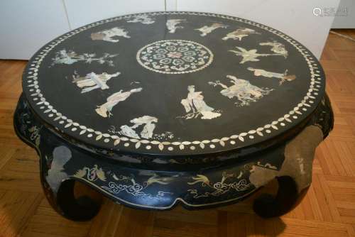 The tea table in the Ming dynasty is painted with gold,