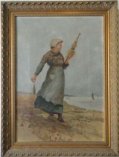 Old oil paintings of figures from 50 years ago, painted