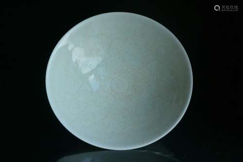 A Hu Tian Kiln Celadon Carved with Boys Bowl Song