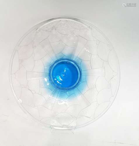 SCHNEIDER Coupe en verre partiellement teinté bleu…