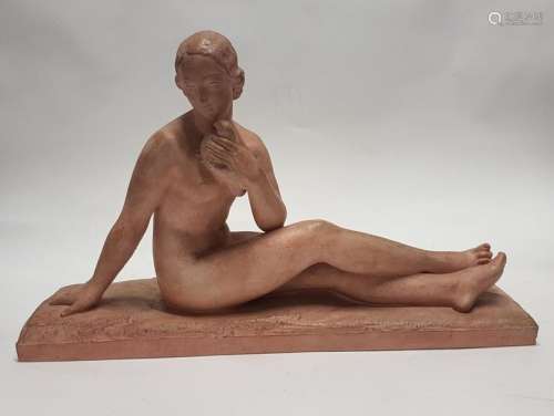 Henri BARGAS (XXeme) Sculpture en terre cuite figu…